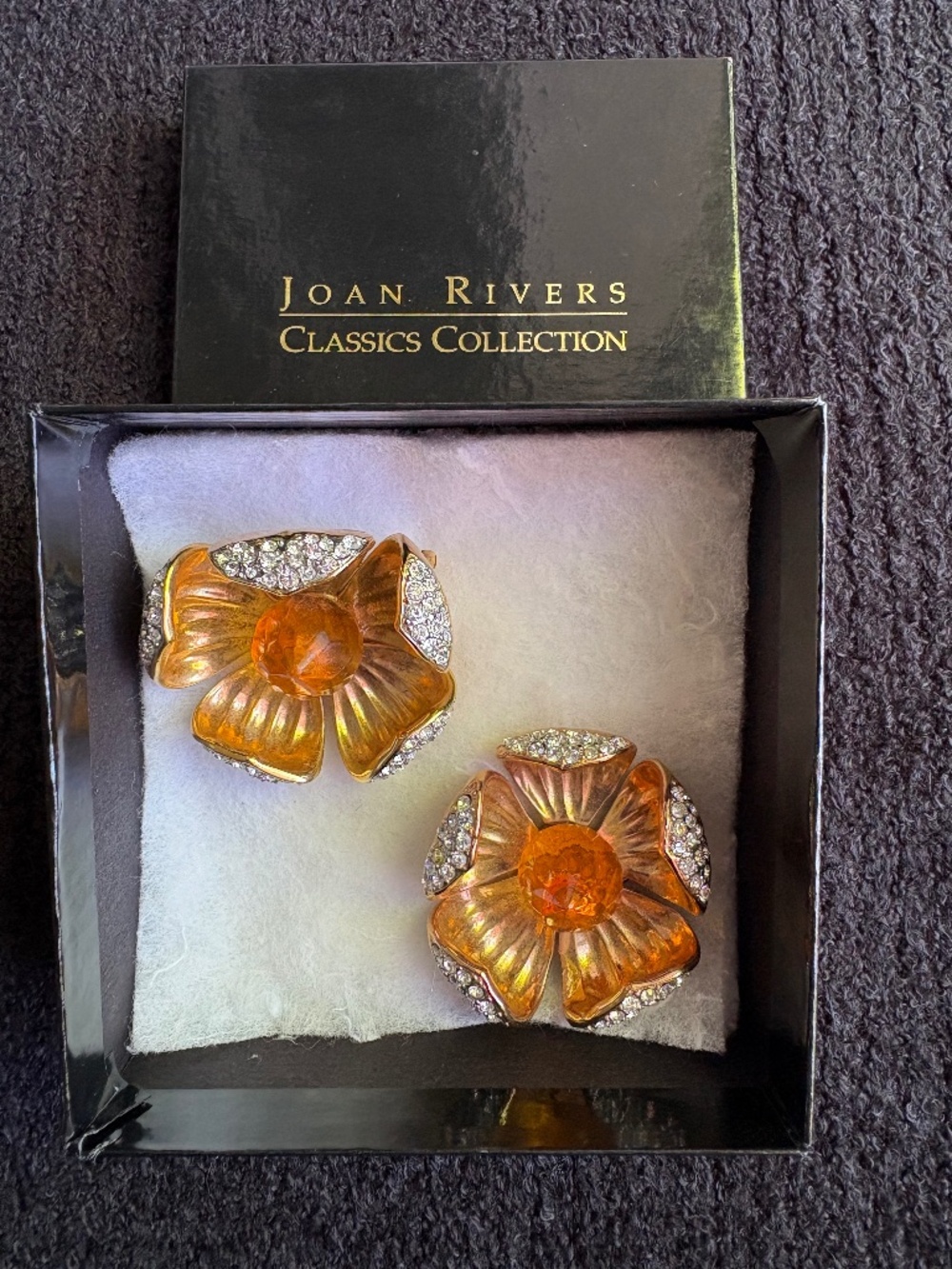 RARE SET OF 2: Joan Rivers "Mogul" Dogwood Flower Brooches, NIB